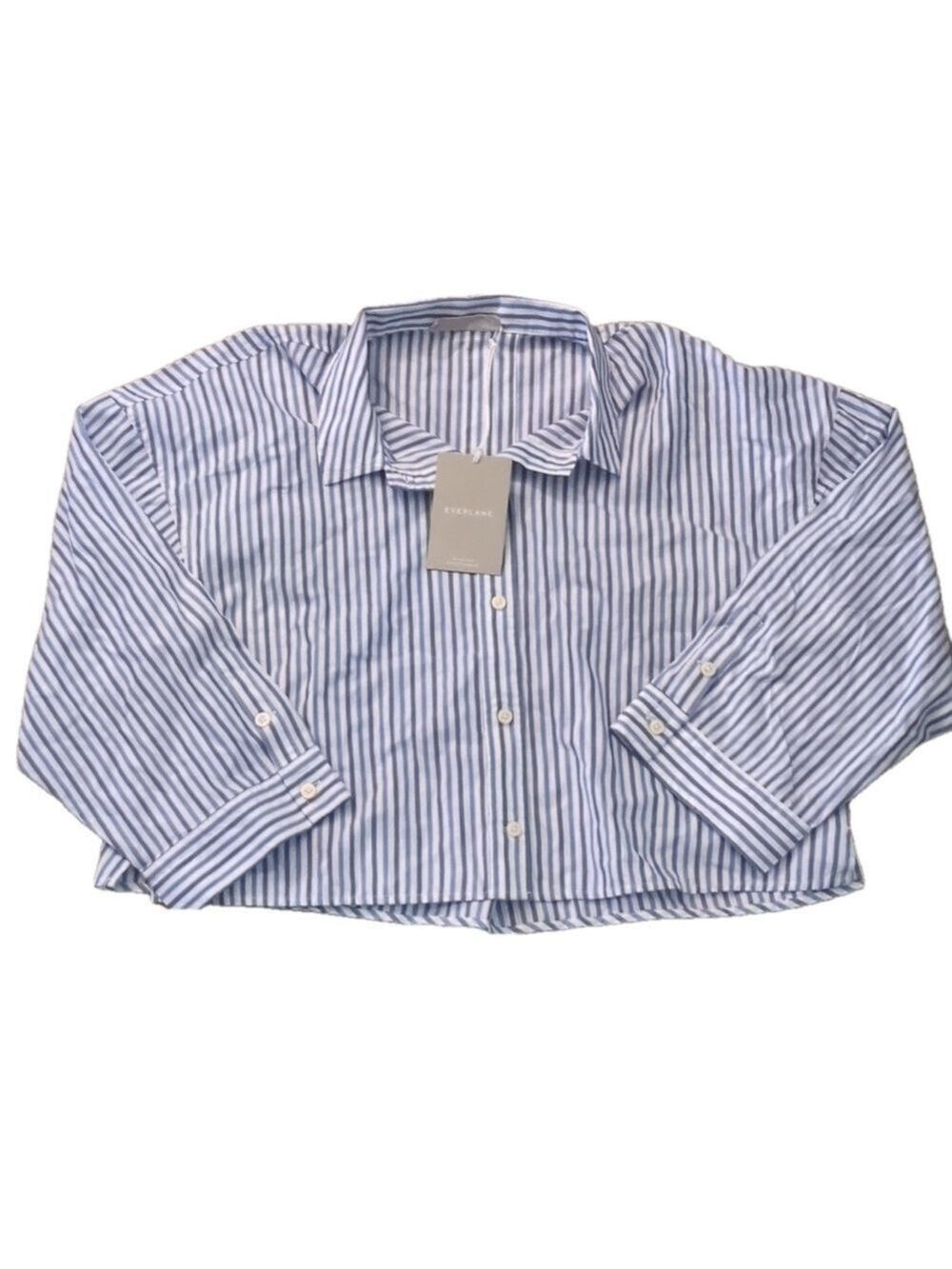 Everlane blue striped PJ top size medium